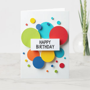 Tarjeta de cumpleaños concéntrica alegre