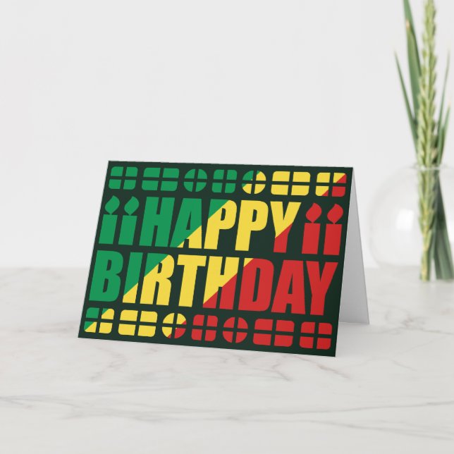 Tarjeta de cumpleaños Congo-Brazzaville (Anverso)