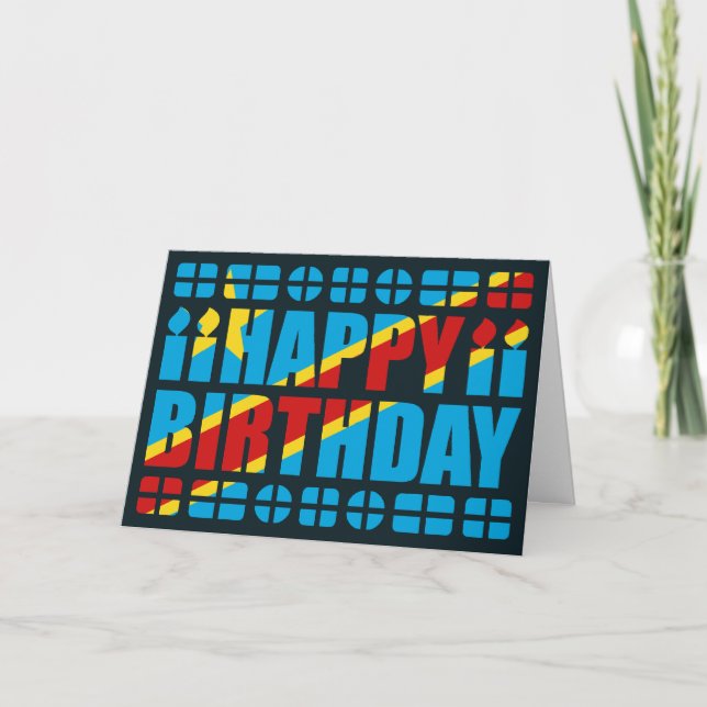 Tarjeta de cumpleaños Congo-Kinshasa (Anverso)