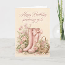 Tarjeta de cumpleaños Coquette Allotment Wellies