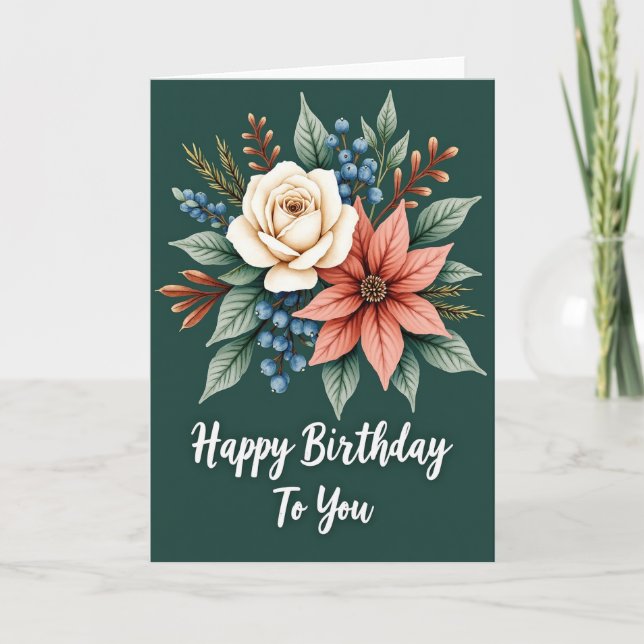 Tarjeta de cumpleaños Coral Berry (Anverso)