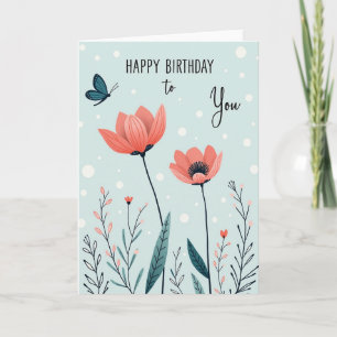 Tarjeta de Cumpleaños Coral Bloom