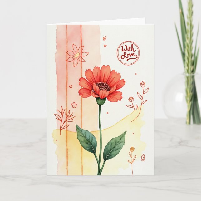 Tarjeta de cumpleaños Coral Bloom (Anverso)