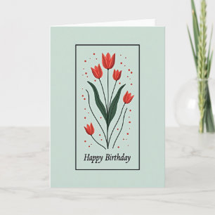 Tarjeta de cumpleaños Coral Floral