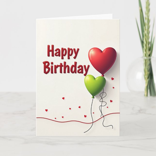Tarjeta de cumpleaños Corazón Brillante (Anverso)