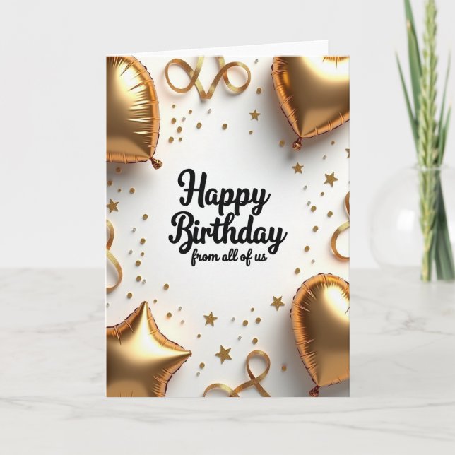 Tarjeta de cumpleaños Corazón Metálico (Anverso)