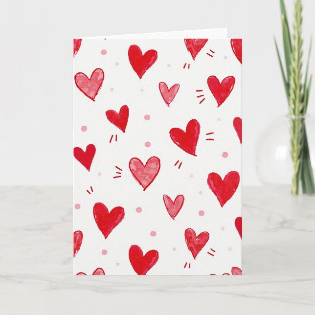 Tarjeta de cumpleaños Corazones juguetones (Anverso)