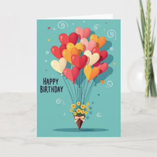 Tarjeta de cumpleaños Corazones Vibrantes