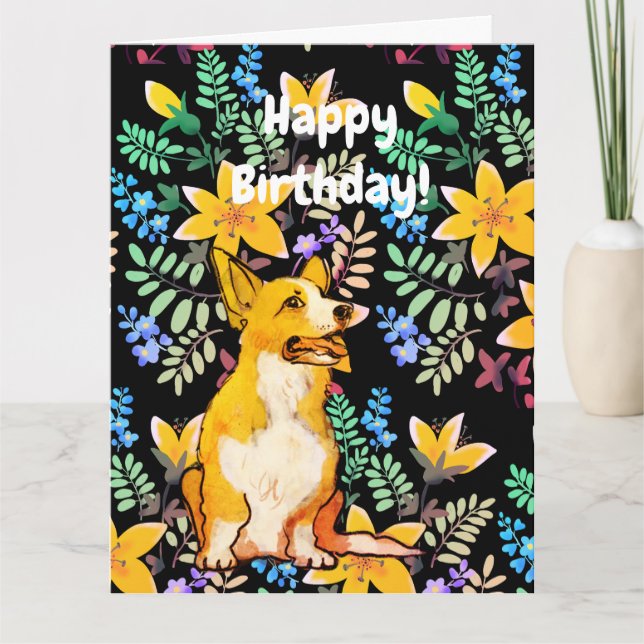 Tarjeta de cumpleaños Corgi (Anverso)