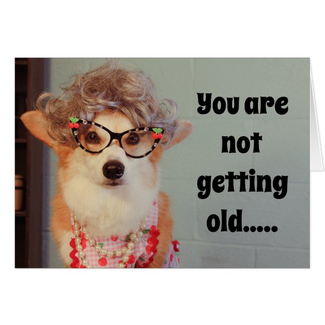 Tarjeta de cumpleaños Corgi (Anverso (Horizontal))