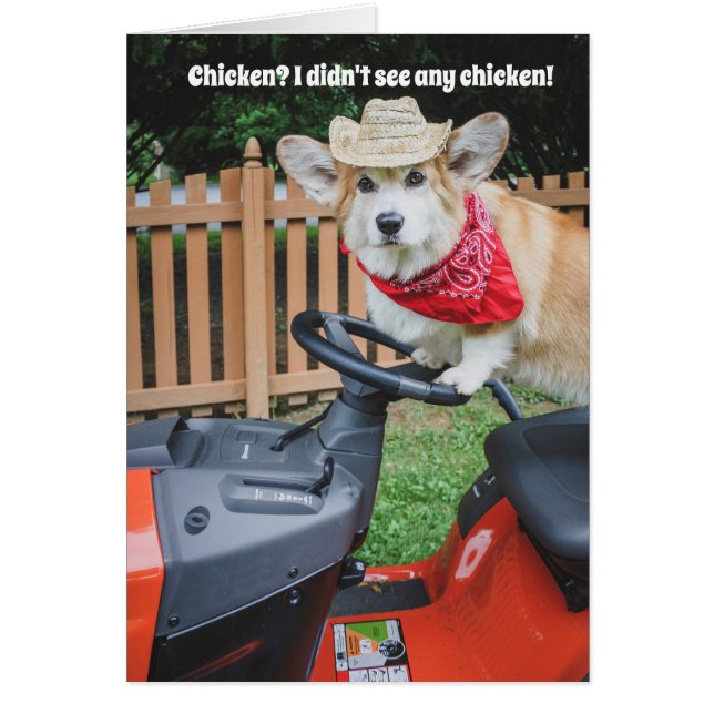 Tarjeta de cumpleaños Corgi para el agricultor (Frente)