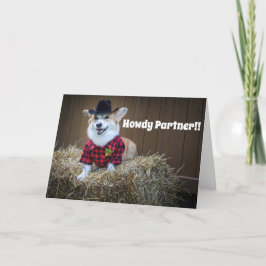 Tarjeta de cumpleaños Corgi sheriff