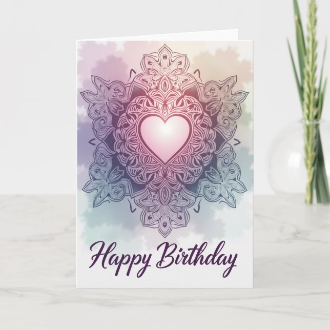 Tarjeta de cumpleaños Cosmic Bloom (Anverso)
