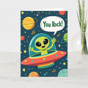 Tarjeta de cumpleaños Cosmic You Rock