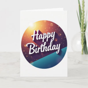 Tarjeta de cumpleaños cósmica alegre