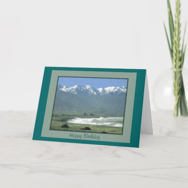 Tarjeta de cumpleaños - costa de Kaikoura, Nueva (Anverso)