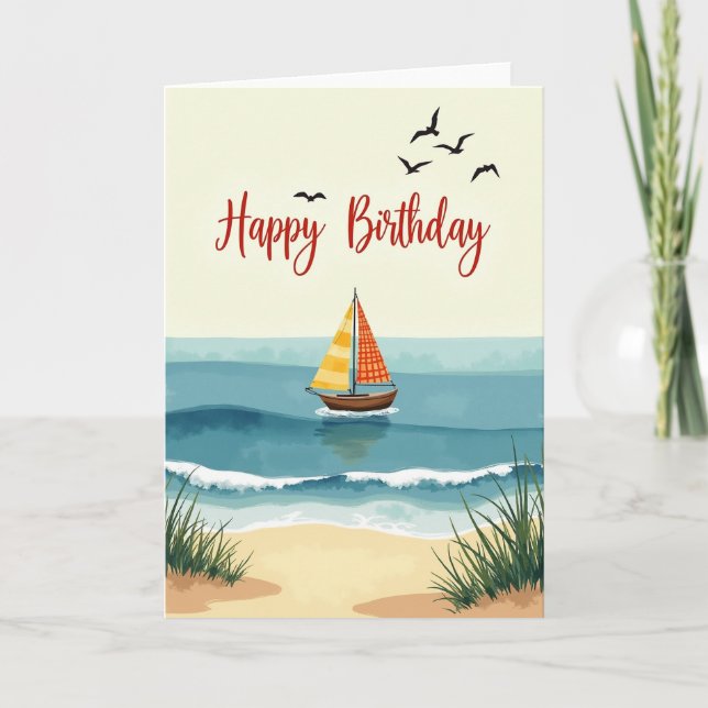 Tarjeta de cumpleaños costera (Anverso)
