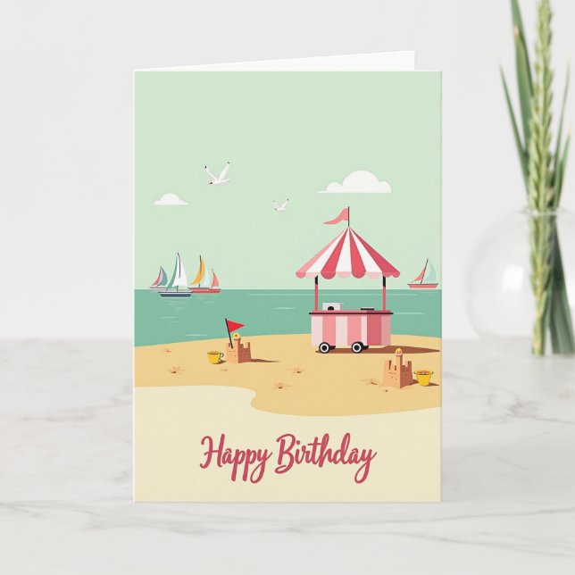 Tarjeta de cumpleaños costera dulce (Anverso)
