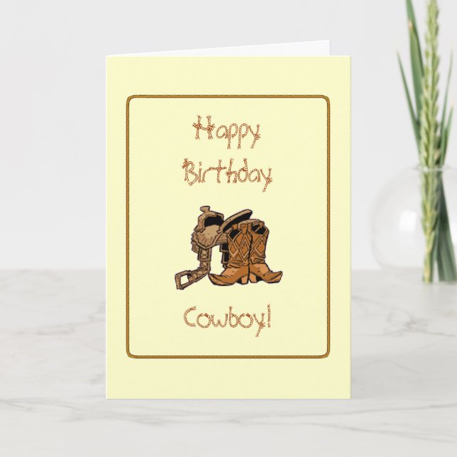 Tarjeta de cumpleaños Cowboy (Anverso)