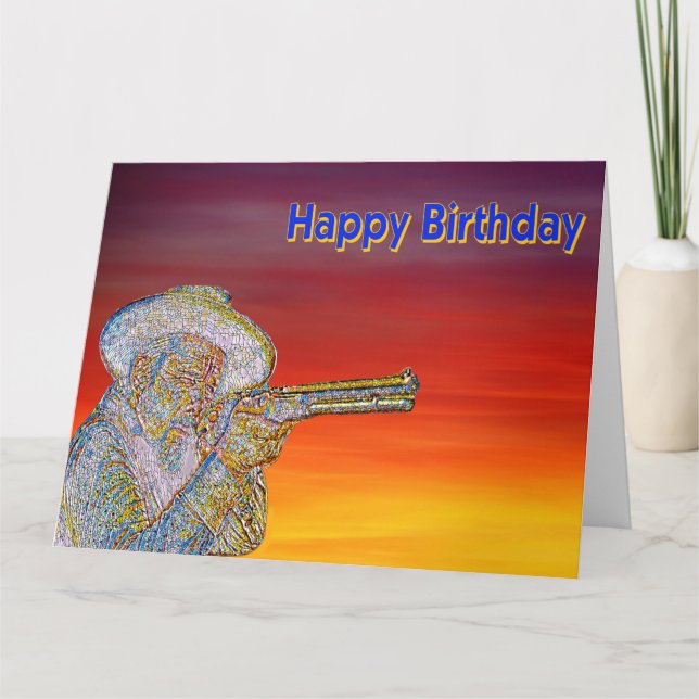 Tarjeta de cumpleaños Cowboy (Anverso)
