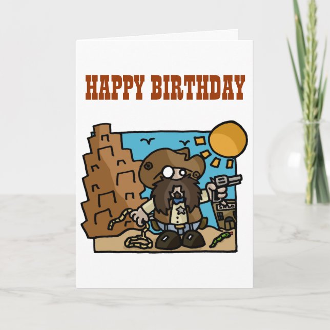 Tarjeta de cumpleaños Cowboy (Anverso)