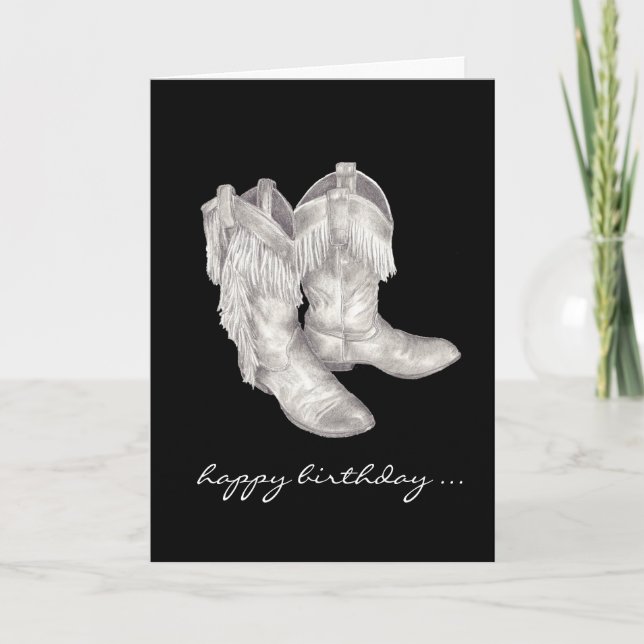 Tarjeta de cumpleaños Cowboy Boots (Anverso)