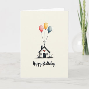 Tarjeta de cumpleaños Cozy Heart Home