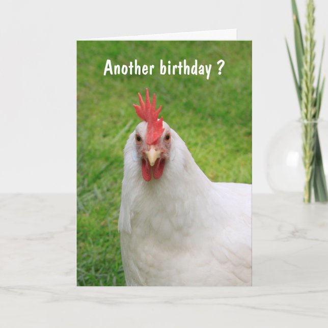Tarjeta de cumpleaños Cranky Rooster (Anverso)