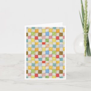 TARJETA DE CUMPLEAÑOS CRAZY QUILT / Blanca
