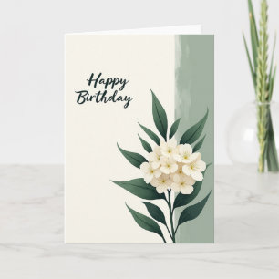 Tarjeta de cumpleaños Cream Leaf