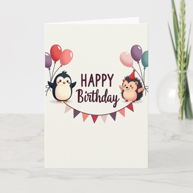 Tarjeta de cumpleaños Cream Scene (Anverso)