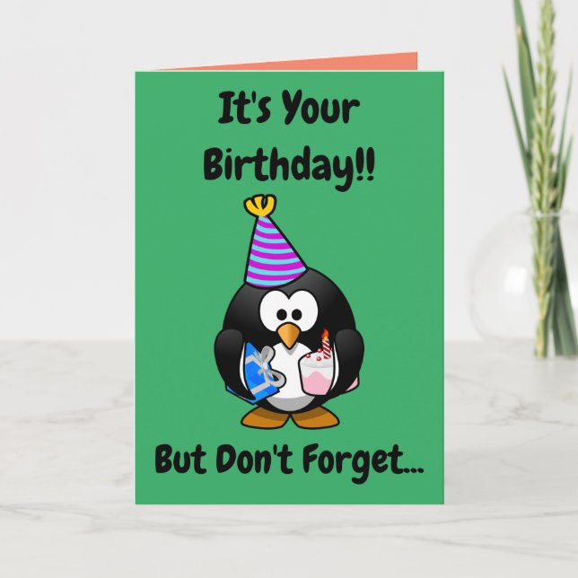 Tarjeta de cumpleaños "Crecer es opcional" (Anverso)