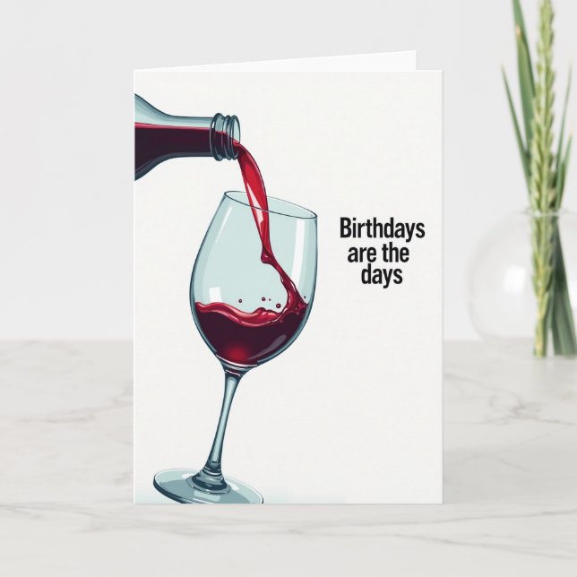 Tarjeta de cumpleaños Crimson Pour (Anverso)