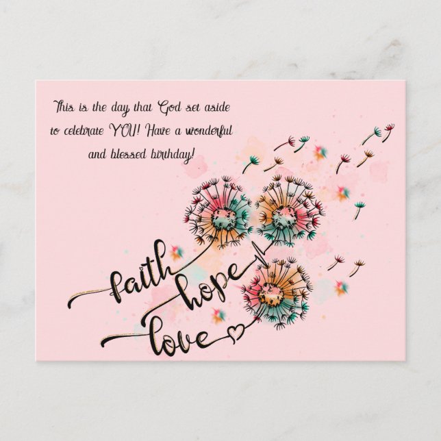 Tarjeta de cumpleaños cristiana (Anverso)