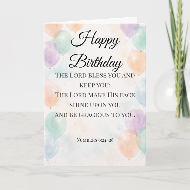 Tarjeta de Cumpleaños Cristiana – Bendición de Núm (Anverso)