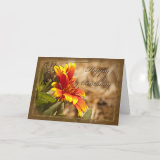 Tarjeta de cumpleaños cristiana floral