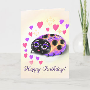 Tarjeta de cumpleaños cristiana (mariquita)