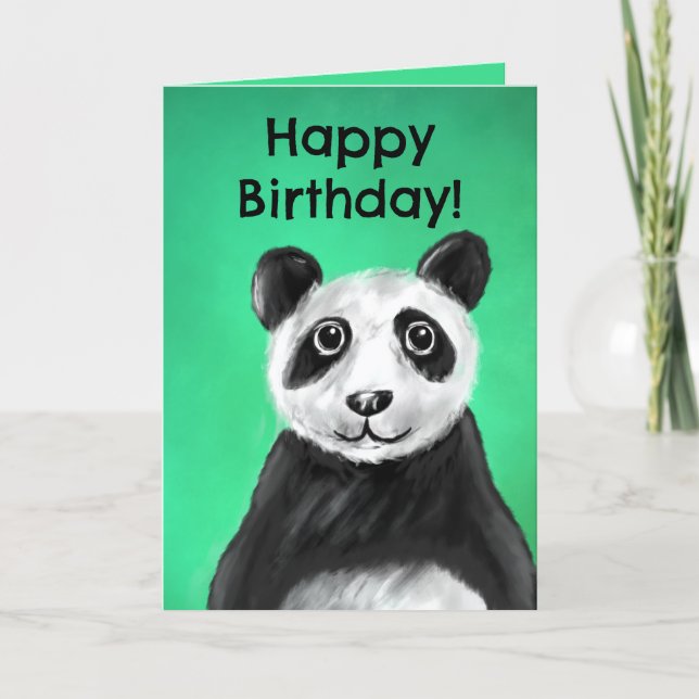 Tarjeta de cumpleaños cristiana (panda) (Anverso)