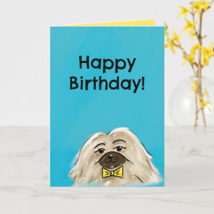 Tarjeta de cumpleaños cristiana (Pekingese)