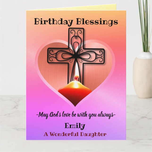 Tarjeta De Cumpleaños Cristiana Personalizada Para (Anverso)