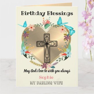 Tarjeta de cumpleaños cristiana personalizada para