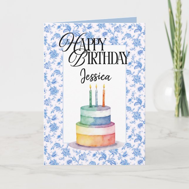Tarjeta de cumpleaños cristiana personalizada Tart (Anverso)