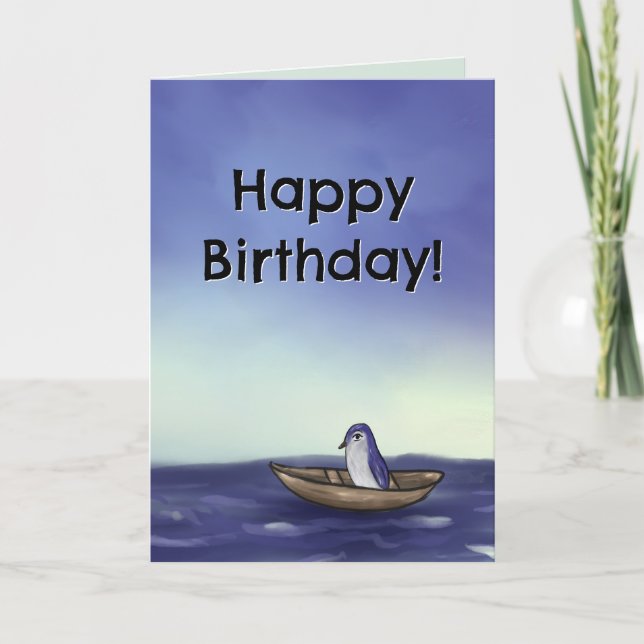 Tarjeta de cumpleaños cristiana (pingüino) (Anverso)