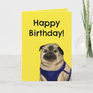 Tarjeta de cumpleaños cristiana (Pug)