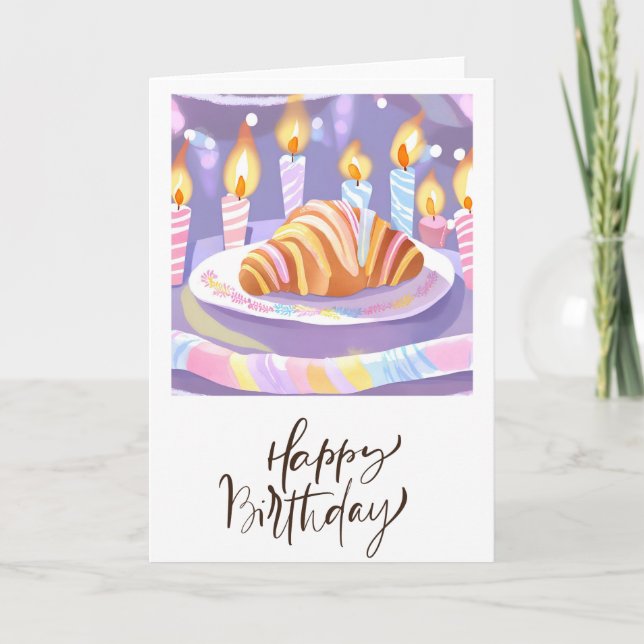 Tarjeta de cumpleaños croissant (Anverso)