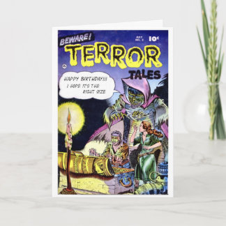 Tarjeta de cumpleaños "Cuidado con las historias d