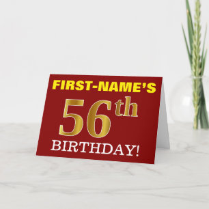 Tarjeta de cumpleaños "CUMPLEAÑOS 56" de imitación