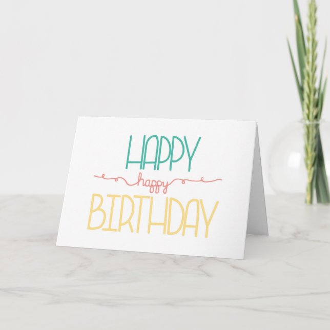 Tarjeta de cumpleaños, cumpleaños feliz, carta de  (Anverso)