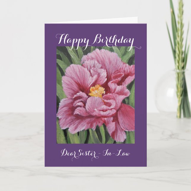 Tarjeta de cumpleaños/cuñada floral (Anverso)