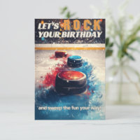 Tarjeta de cumpleaños curling